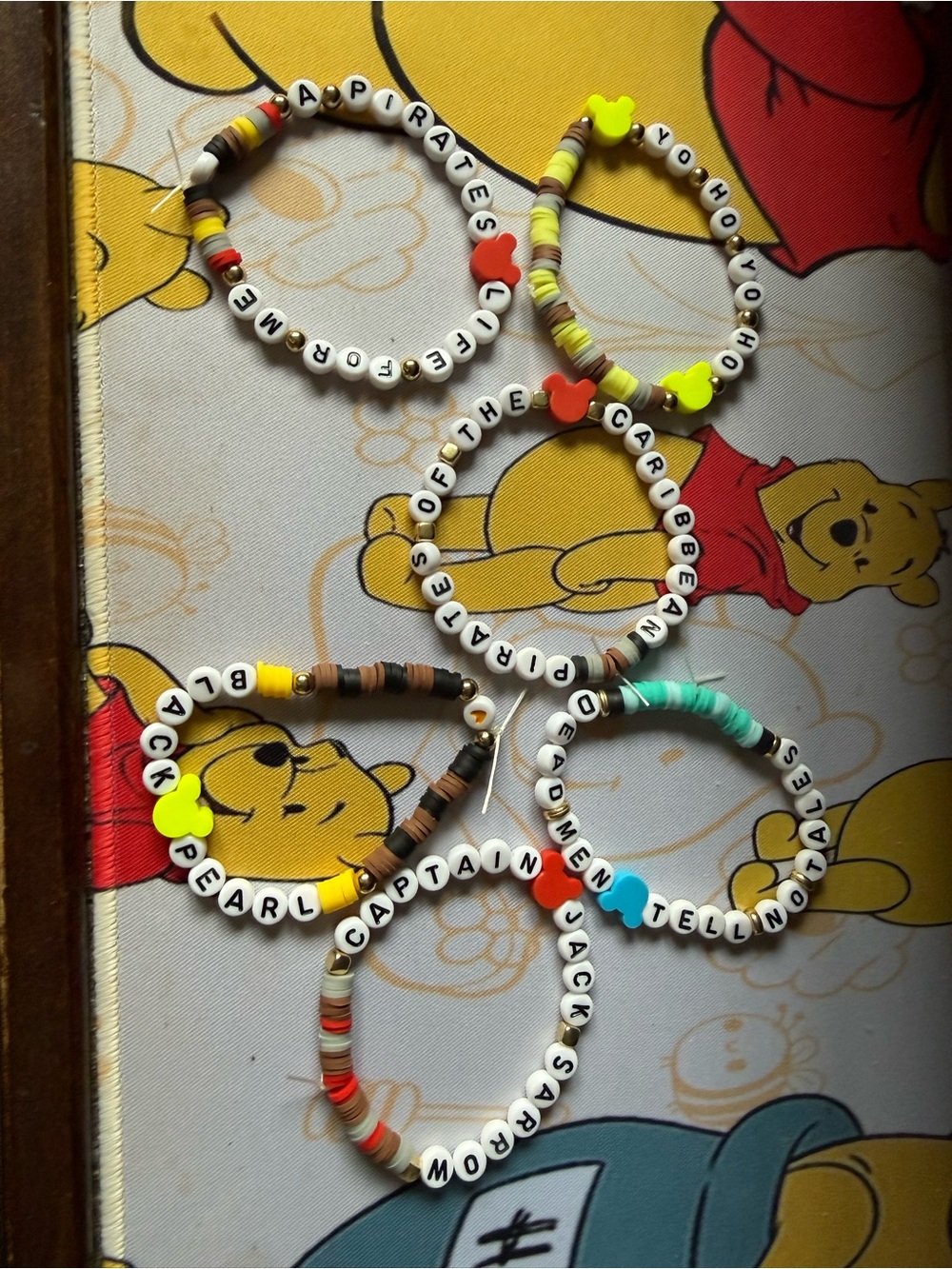 Disney set of 6 Handmade Disney Bracelets Magical Pirates Of The Caribbean